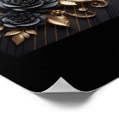 3d Gold Black Rose #7 Aufkleber Poster (Ecke)