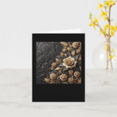 3d Gold Black Rose #8 Aufkleber Karte (Gelbe Blume)