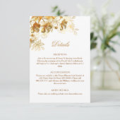 3D Gold Blumen Weiß Begleitkarte (Stehend Vorderseite)