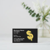 3D Gold-Dollar-Zeichen Visitenkarte (Stehend Vorderseite)