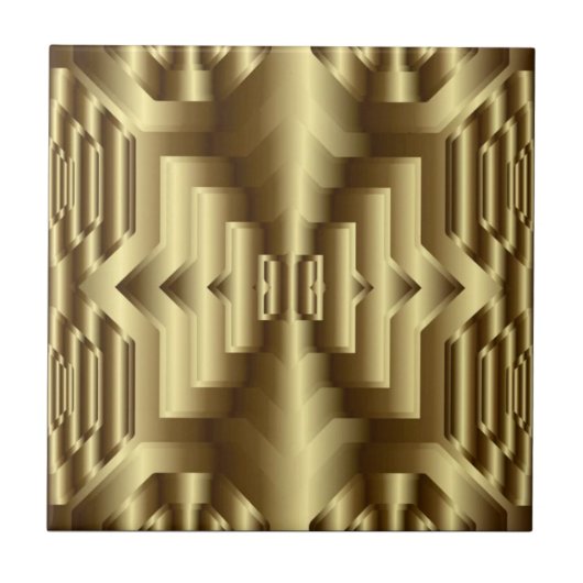 3D Gold Geometric Luxury Seamless Pattern Fliese (Vorderseite)