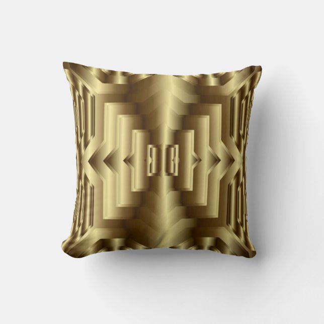 3D Gold Geometric Luxury Seamless Pattern Kissen (Vorderseite)