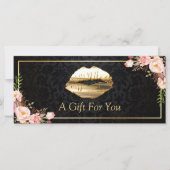 3D Gold Lips Beauty Salon Geschenkgutschein (Vorderseite)