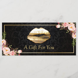 3D Gold Lips Beauty Salon Geschenkgutschein