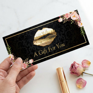 3D Gold Lips Beauty Salon Geschenkgutschein
