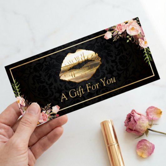 3D Gold Lips Beauty Salon Geschenkgutschein