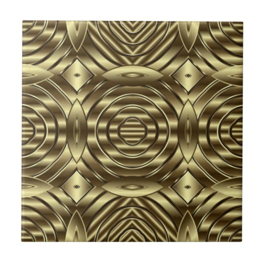 3D Gold Metallic Geometric Pattern luxury Fliese (Vorderseite)
