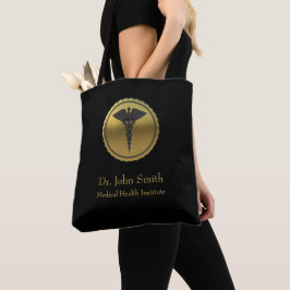 3D Gold Professional Medical Caduceus Emblem Tasche