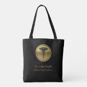 3D Gold professionelles medizinisches Caduceus-Emb Tasche (Rückseite)