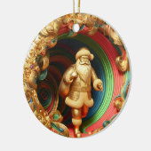 3d Gold-Weihnachtsklausel Keramik Ornament (Links)