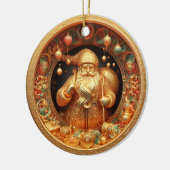 3d gold Weihnachtsklausel Keramik Ornament (Links)