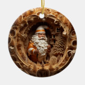 3d Gold-Weihnachtsklausel Keramik Ornament (Vorne)