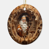 3d Gold-Weihnachtsklausel Keramik Ornament (Links)