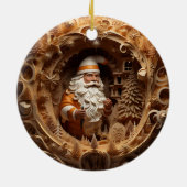 3d Gold-Weihnachtsklausel Keramik Ornament (Hinten)
