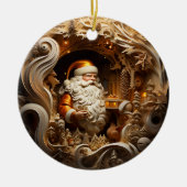 3d Gold-Weihnachtsklausel Keramik Ornament (Vorne)