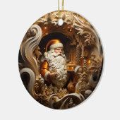 3d Gold-Weihnachtsklausel Keramik Ornament (Links)