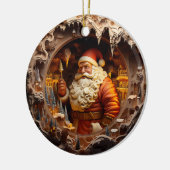 3d Gold-Weihnachtsklausel Keramik Ornament (Links)