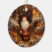 3d Gold-Weihnachtsklausel Keramik Ornament (Links)