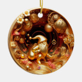 3d gold Weihnachtsklausel Keramik Ornament (Vorne)