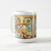 3D Golden Christmas Snowman Kaffeetasse (Vorderseite Links)