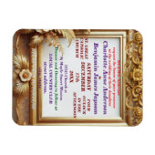 3D Golden Floral Botanischer Rahmen Magnet (Horizontal)