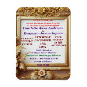 3D Golden Floral Botanischer Rahmen Magnet (Vertikal)