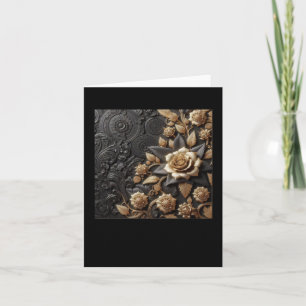 3D Goldene schwarze Rosen #8 Aufkleber Karte