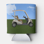 3D Golf Cart auf Gras Dosenkühler (Rückseite)