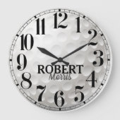3D | Golfball Golfer Große Uhr (Vorderseite)