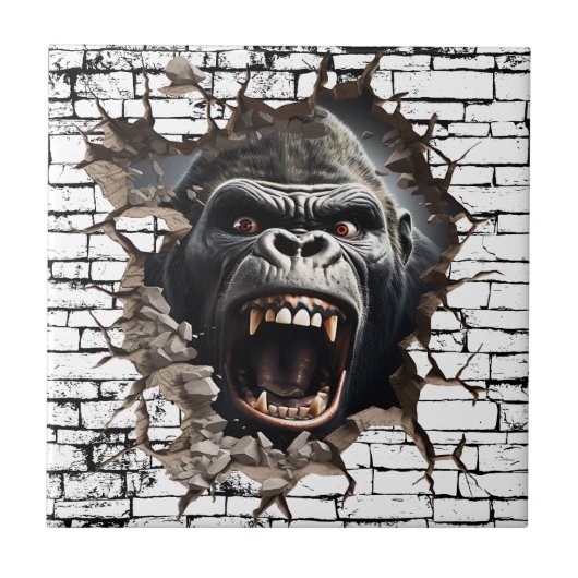 3D Gorilla Wall Break - Paradies für Kletterhexen: Fliese (Vorderseite)