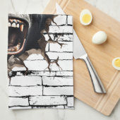 3D Gorilla Wall Break - Paradies für Kletterhexen: Geschirrtuch (Viertel Falte)