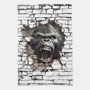 3D Gorilla Wall Break - Paradies für Kletterhexen: Geschirrtuch