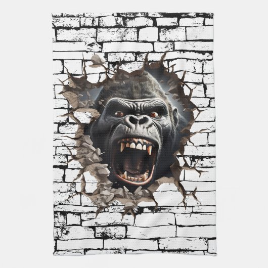3D Gorilla Wall Break - Paradies für Kletterhexen: Geschirrtuch (Vertikal)