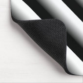 3D Gradient Black, Gray and White Stripe Mousepad (Ecke)