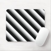 3D Gradient Black, Gray and White Stripe Mousepad (Mit Mouse)