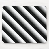 3D Gradient Black, Gray and White Stripe Mousepad (Vorne)