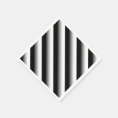 3D Gradient Black, Gray and White Stripe Serviette (Ecke)