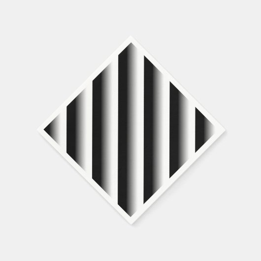 3D Gradient Black, Gray and White Stripe Serviette (Ecke)