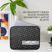 3D Gradient Urban Black Diamond Geometrie Muster Laptopschutzhülle