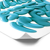 3D Graffiti Letters HandGezeichnet in Procreate Poster (Ecke)