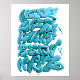 3D Graffiti Letters HandGezeichnet in Procreate Poster