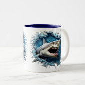 3D Great White Shark Hot Cocoffee Tasse (VorderseiteRechts)