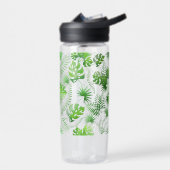 3D Green Blätter Muster 01A Blue BG Trinkflasche (Links)