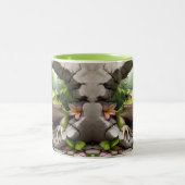 3D Green Frog Hot Cocoa Zweifarbige Tasse (Mittel)