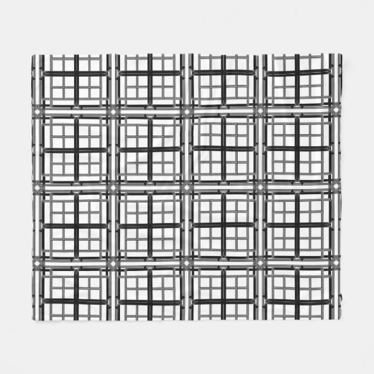 3D grey geometric abstract pattern background.3d b Fleecedecke (Vorderseite (Horizontal))