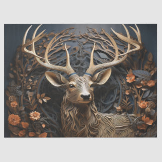 3d Große Antler Buck Deer Rustikale Dekoupage Seidenpapier