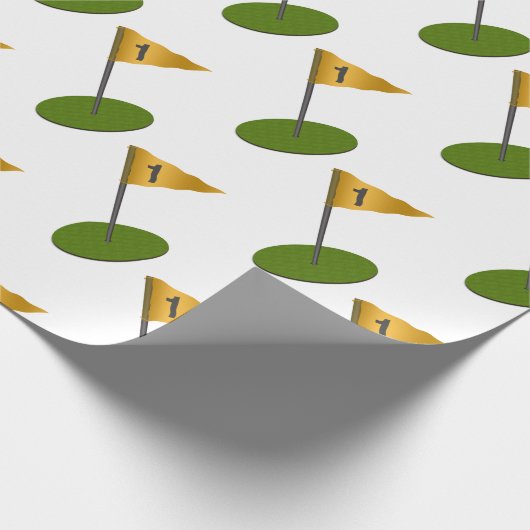 3d Grün mit Fahne - Loch in einem. Geschenkpapier (Ecke)