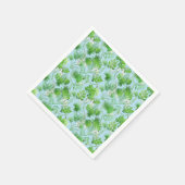 3D Grüne Blätter Muster 01x4 LBlue BG Serviette (Ecke)