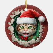 3d Grüne mit Augen Katze Keramik Ornament (Hinten)