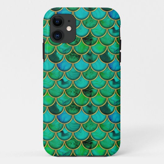 3D grüne Waage mit Gold Case-Mate iPhone Hülle (Rückseite)